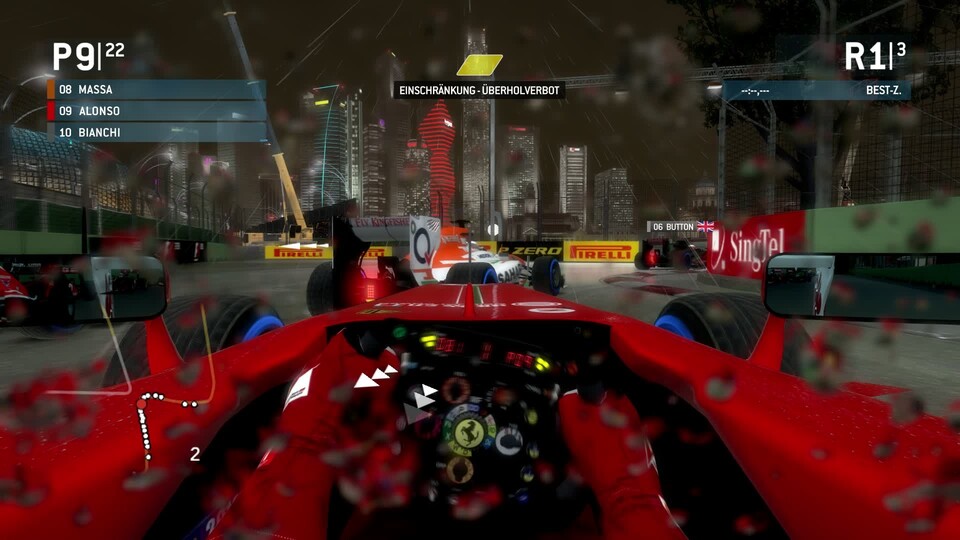 Hübsch: Trotz veralteter Engine sieht F1 2013 hier und da echt gut aus. Vor allem nachts. Bei Regen.