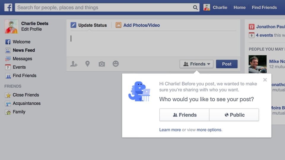 Facebook verbessert den Schutz der Privatsphäre bei neuen Mitgliedern. (Bildquelle: Facebook)
