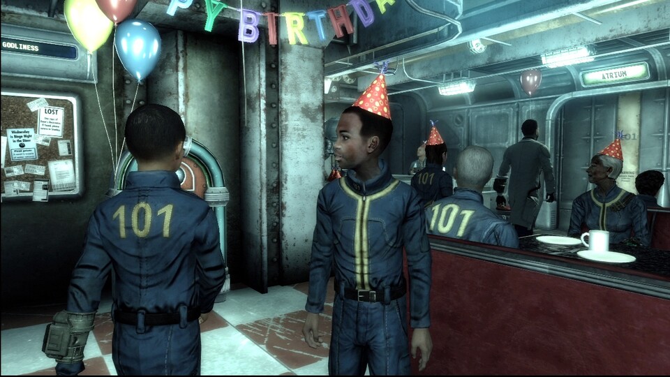 Zu Beginn der Spiels springen Sie durch die ersten 18 Lebensjahre des Helden, Geburtstagsfeier inklusive.