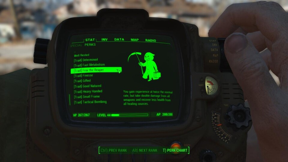Fallout 4 hat jetzt auch Traits. Der Modifikation »Traits and More Perks« sei Dank. 