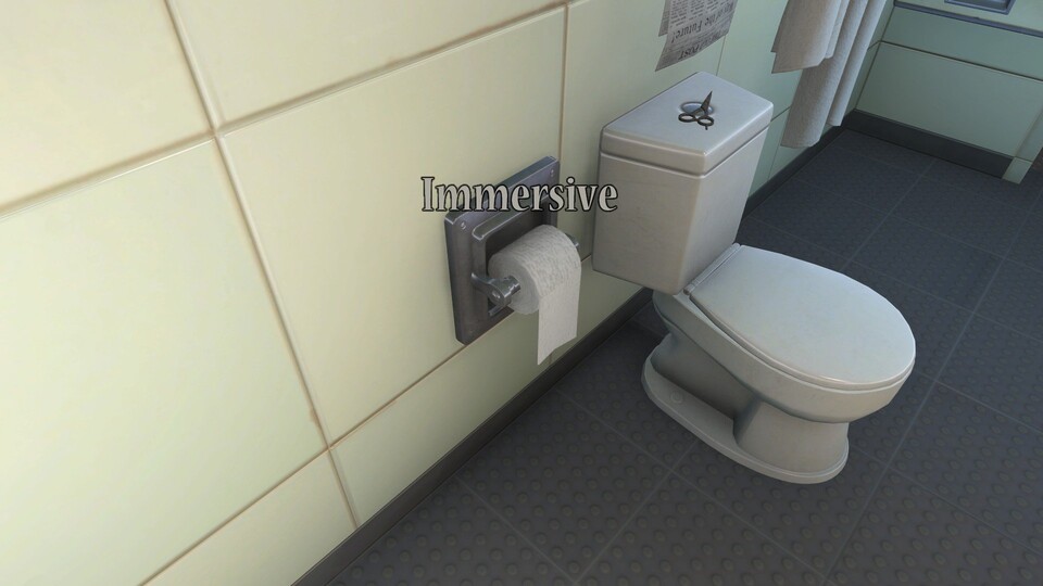 Dank der Mod »Immersive Toilet Paper« hängen die Klorollen in Fallout 4 jetzt »richtig« rum. Und die Welt hat ein Problem weniger.