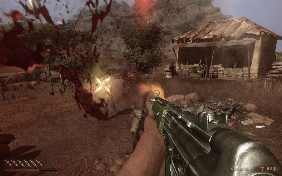 Far Cry 2 ist nicht geschnitten. Blut spritzt auch in der deutschen Version des Spiels gewaltig.