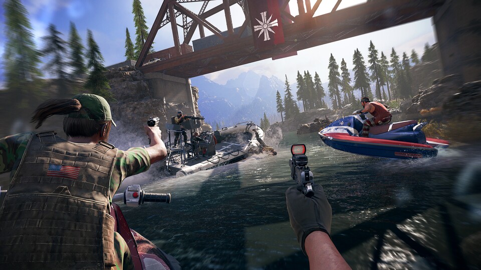 Um die riesige Open World zu erkunden stehen neben Autos auch Wasserfahrzeuge und sogar Flugzeuge und Hubschrauber zur Verfügung.