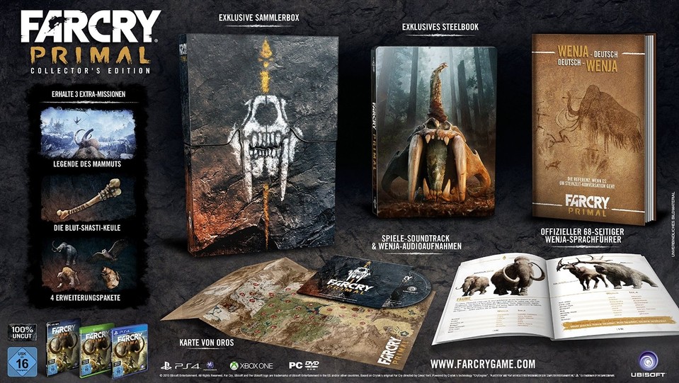 Zusätzlich zur vollgepackten Collector's Edition von Far Cry Primal haben Steinzeit-Experten bei euns auch noch die Chance auf ein komplettes Goodie-Paket zum Spiel.