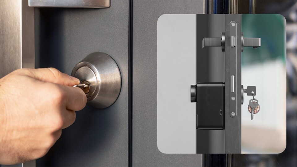 Natürlich funktioniert eure Tür auch mit dem Smart Lock noch mit einem ganz normalen Schlüssel.