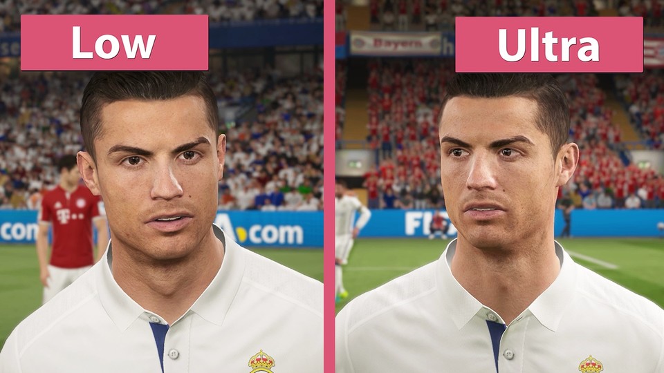 FIFA 17 Demo - Niedrige und ultra Grafik-Details im Vergleich