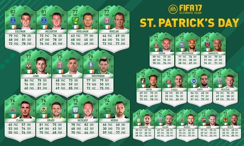 Diese Spieler sind im Green Team des St.-Patrick's-Day-Event von FIFA 17.
