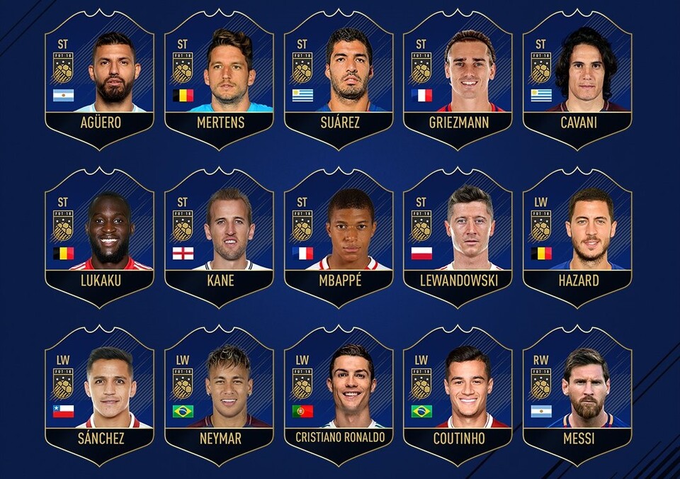 Diese 15 Stürmer sind für das TOTY von FIFA 18 nominiert.