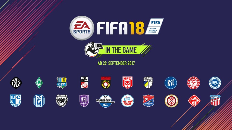FIFA 18 - Neuer Trailer stellt die Mannschaften der 3. Liga vor