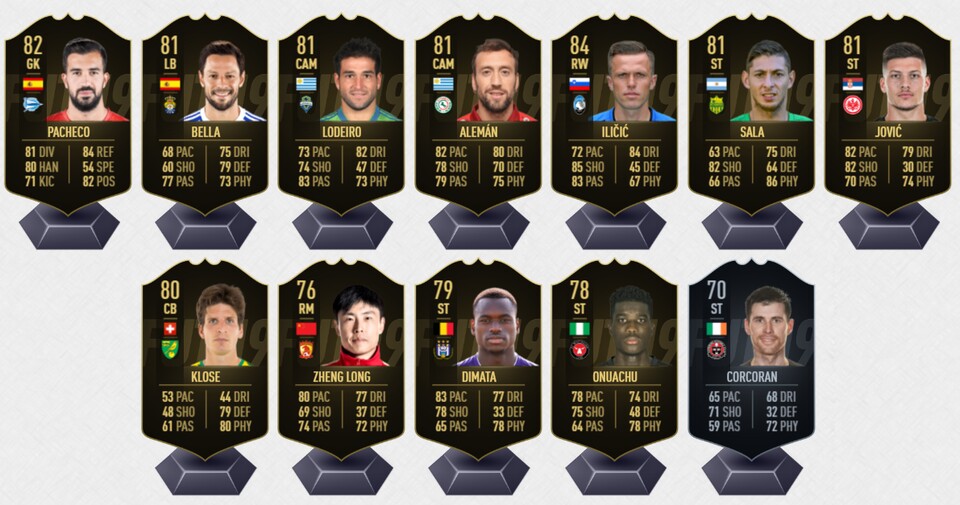 Das sind die sieben Auswechselspieler und fünf Reservespieler des TOTW 6. (Quelle: Futhead.com)