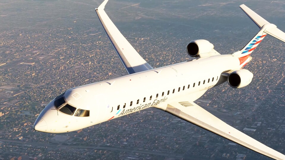 Der CRJ von Aerosoft fliegt sich ganz anders als die Standard-Jets des Flight Simulator.