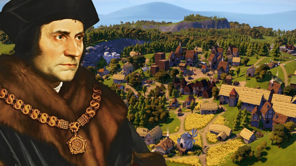 Foundation macht euch zum mittelalterlichen Bürgermeister (hier stellvertretend Sir Thomas More auf einem Gemälde von Hans Holbein dem Jüngeren).