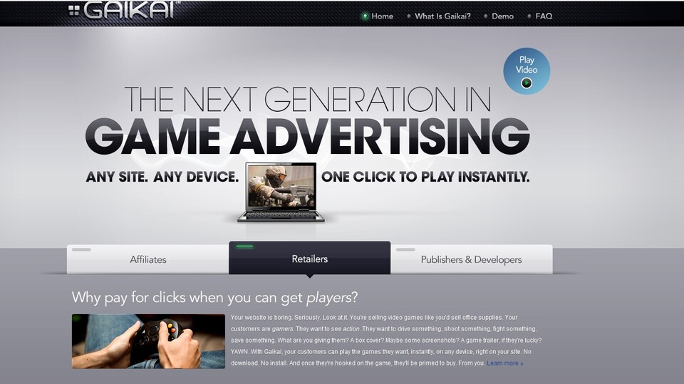 Die Vision von Gaikai: Spieler bekommen einfacher Demos, Publisher einfacher neue Kunden.