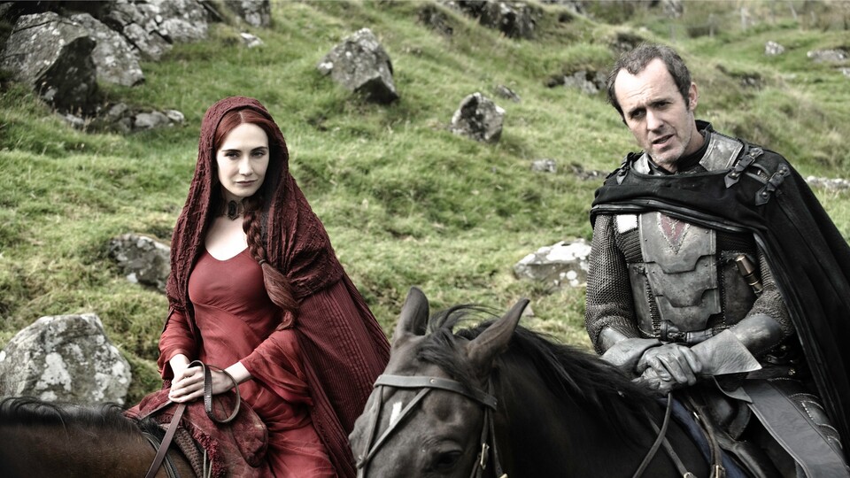 Stannis Baratheon mit Priesterin Melisandre.