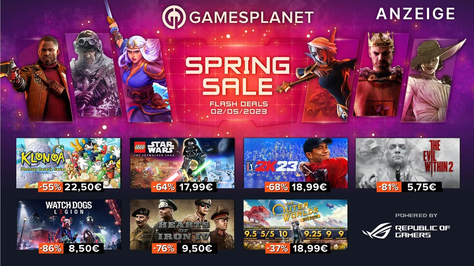 Auch heute bringt der Spring Sale bei Gamesplanet wieder tolle Angebote mit sich.