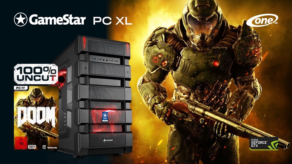 Mit dem One GameStar-PC XL höllisch viel Spaß beim Zocken des neuen DOOM.