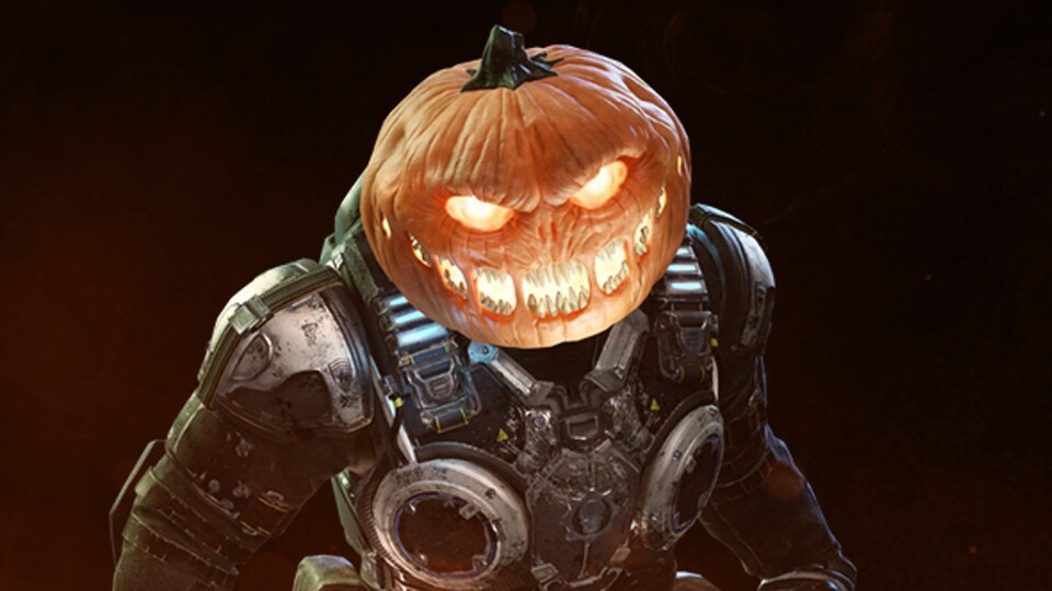 Kürbis trifft auf Kettensäge. Auch Gears of War 4 bekommt ein thematisches Halloween-Makeup Ende Oktober verpasst.