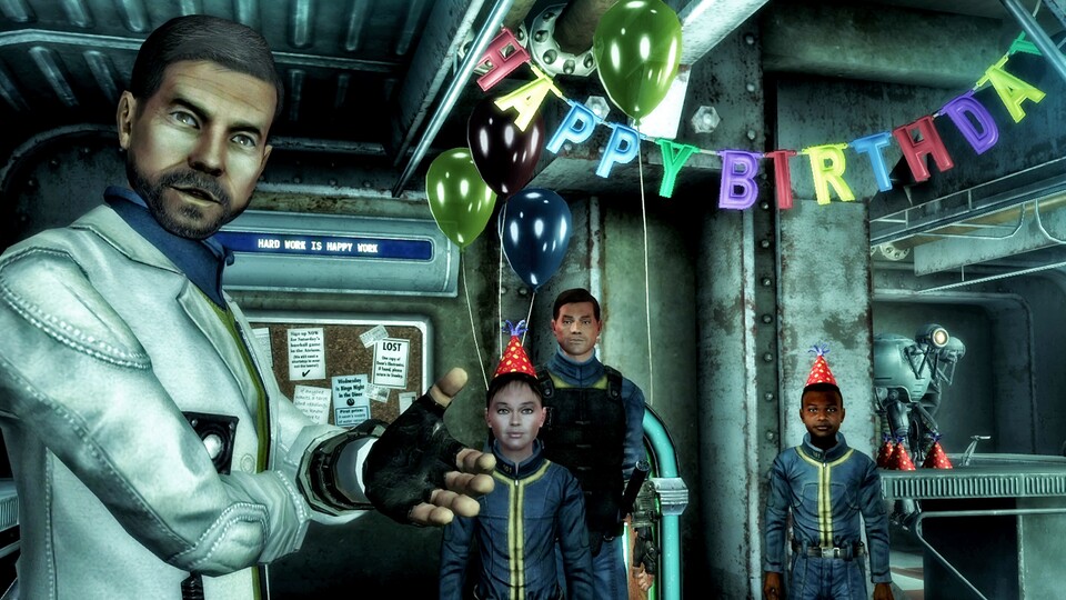 Bevor Fallout 3 richtig losgeht, müsst ihr natürlich erstmal Geburtstag feiern