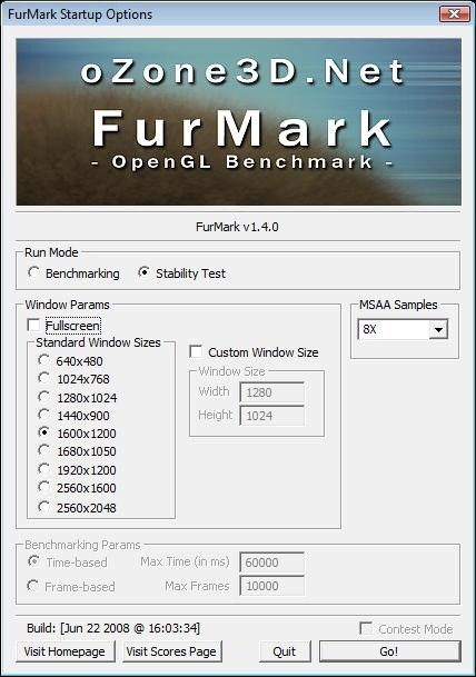Der Furmark eignet sich wegen seiner kontinuierlich hohen Auslastung der GPU sehr gut als Stabilitätstest.