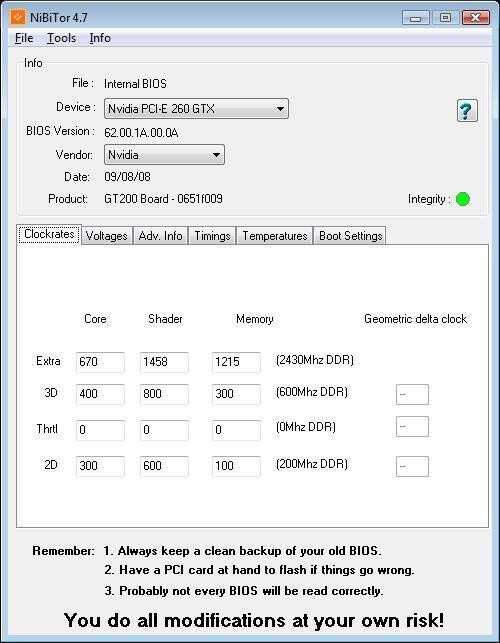 NiBiTor, der BIOS-Editor für GeForce-Karten