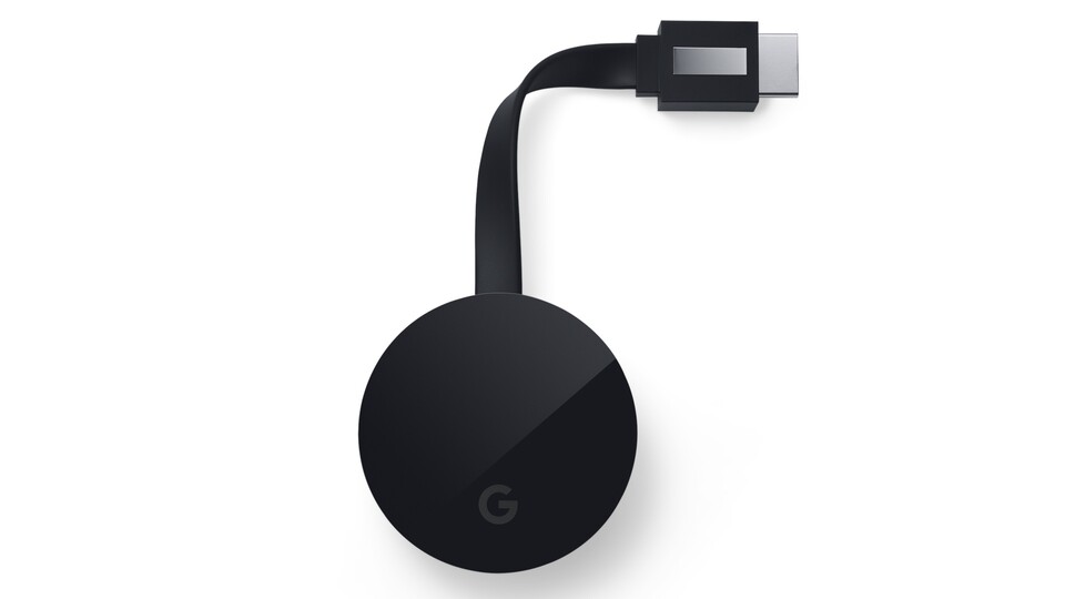 Googles Chromecast Ultra unterstützt 4K-Streams samt HDR und wird per WLAN oder Kabel mit dem Internet verbunden.