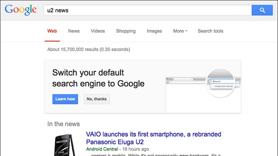 Google bittet Firefox-Nutzer, ihre Suchmaschine umzustellen. (Bildquelle: Search Engine Land)