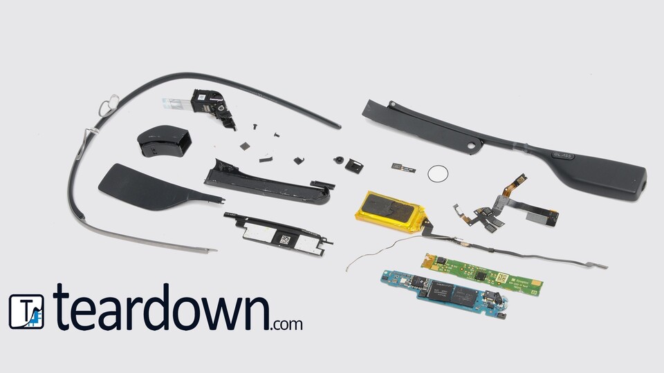 Google Glass hat laut Teardown nur einen Materialwert von 80 US-Dollar. (Bildquelle: Teardown)