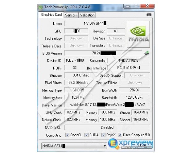 Angeblicher GPU-Z-Screenshot einer Geforce GTX 560