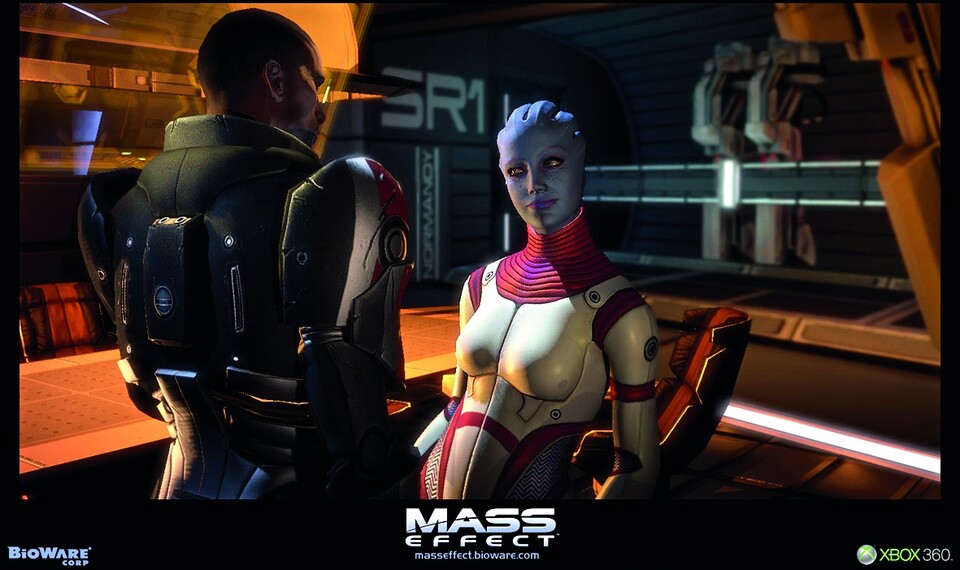 Technik und KI im Zusammenspiel: Eine aufwändige Mimik unterstützt die KI-Charaktere des Konsolen-Rollenspiels Mass Effect.