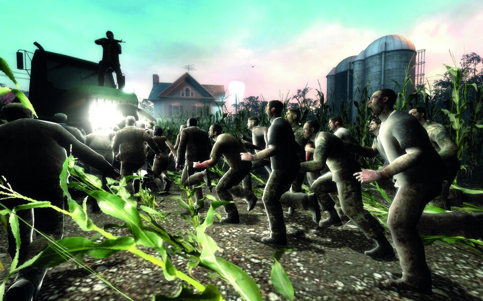 Am Ende eines Levels gilt es zumeist noch einen Großangriff von Zombies abzuwehren, bis die Rettung naht.