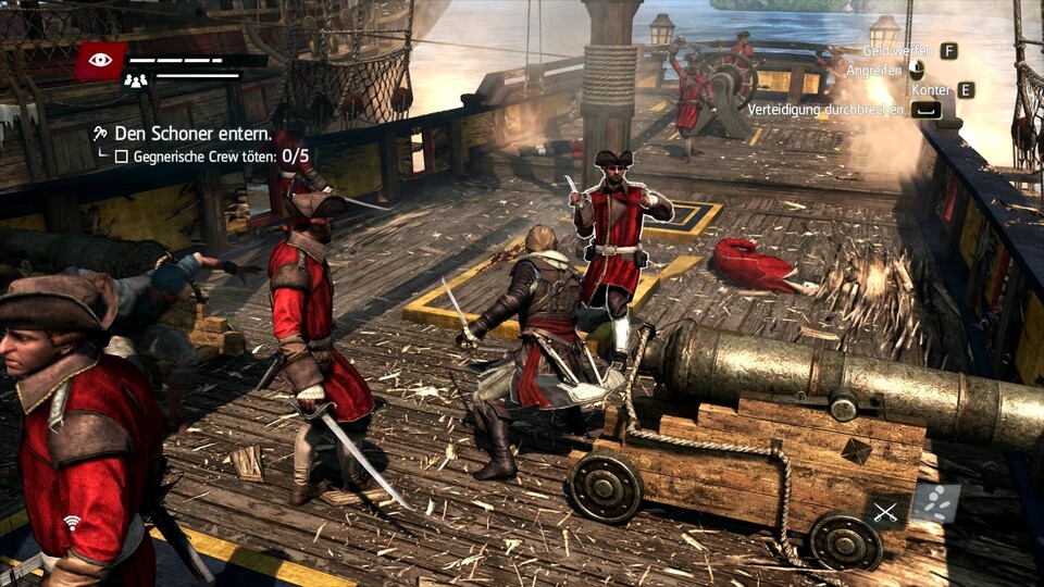 Assassin's Creed 4 : Das übermächtige Kontersystem wurde spürbar entschärft, außerdem kann Edward weniger Treffer einstecken als seine Vorgänger.