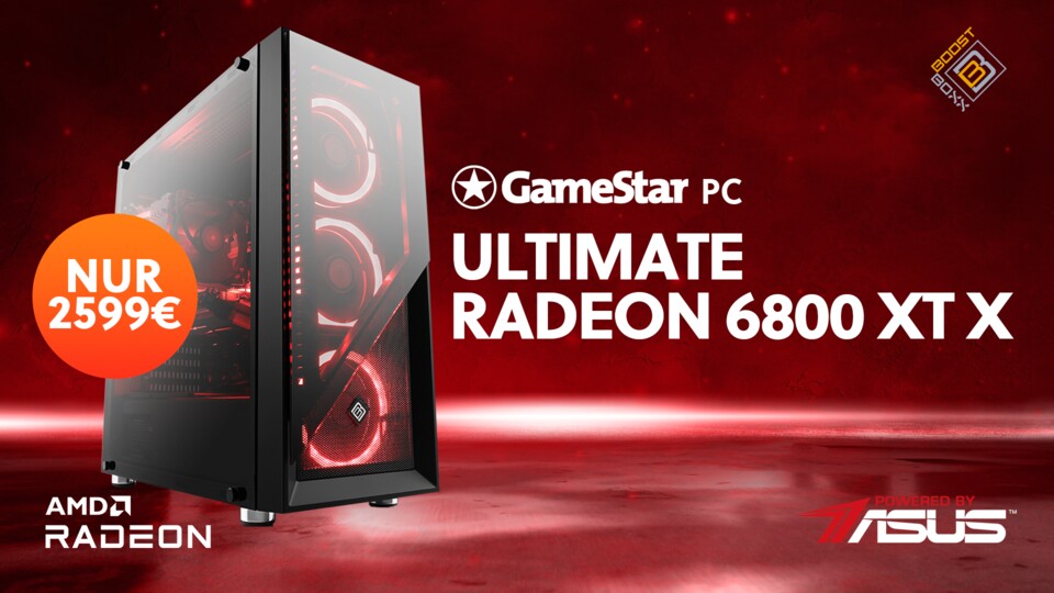 Kommt mit dem Gamerliebling Ryzen 7 5800X3D aus dem Hause AMD - der Achtkerner steckt voller Power! Gemeinsam mit der Radeon RX 6800 XT verzücken die beiden mit hohen FPS und perfekter Kompatibilität!