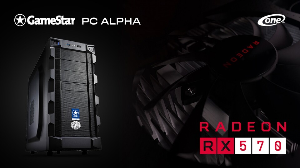 Im neu konfigurierten ONE GameStar-PC Alpha sorgt die AMD Radeon RX 570 für die notwenige Gaming-Power. Spielen Sie jetzt zum besonders kleinen Preis problemlos alle Spiele in Full HD mit sehr hohen bis maximalen Details. 
