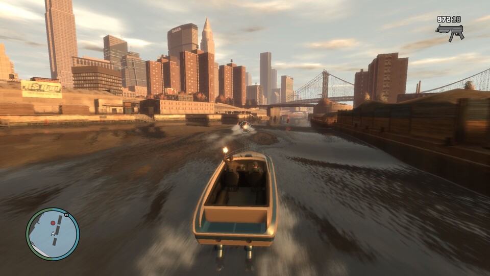 Eine Bootsfahrt, die ist schwankig – GTA 4 simuliert Wellengang.