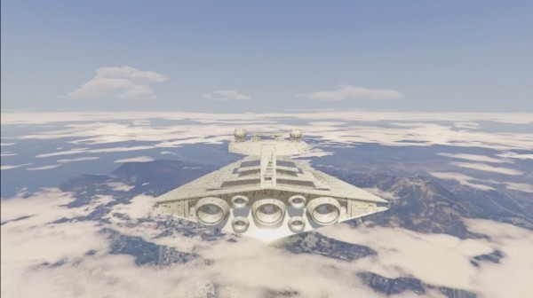In GTA 5 gibt es nun auch Sternenzerstörer: Eine Mod ersetzt das Luftschiff im Spiel durch das Star-Wars-Raumschiff.