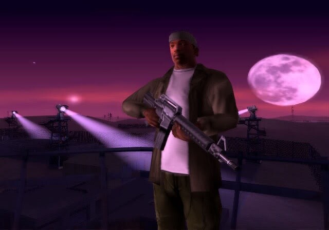 Der Mond in San Andreas gibt eine gute Zielscheibe ab.