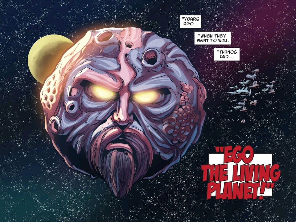So sieht der lebendige Planet Ego in den Comics Guardians Of The Galaxy aus...
