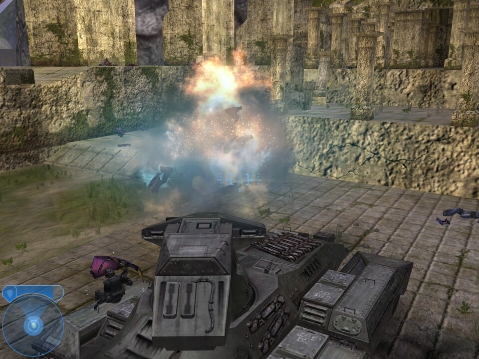 Auch im Jahre 2007 sieht Halo 2 schon nicht mehr zeitgemäß aus. Von der großspurig angekündigten HD-Optik ist meilenweit nichts zu sehen.