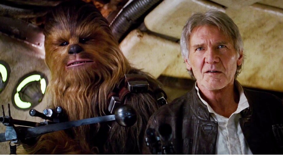 Harrison Ford als Han Solo an der Seite von Chewie in Episode 7: Das Erwachen der Macht.