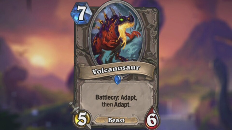 Der Vulkanosaurus durfte einen Tag lang die prominenteste Karte in Hearthstone sein.