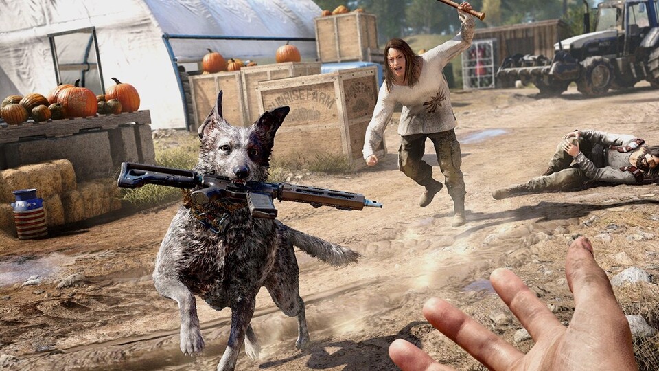 Auf den Hund gekommen: Wie Dogmeat in Fallout 4, haben wir auch in Far Cry 5 einen treuen, vierbeinigen Begleiter.