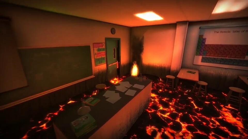 Ungefähr so haben wir uns als Kind das auch vorgestellt: Im 3D-Spiel Hot Lava verwandelt sich der Boden in flüssige Lava und die Möbel werden zu Rettungsinseln.