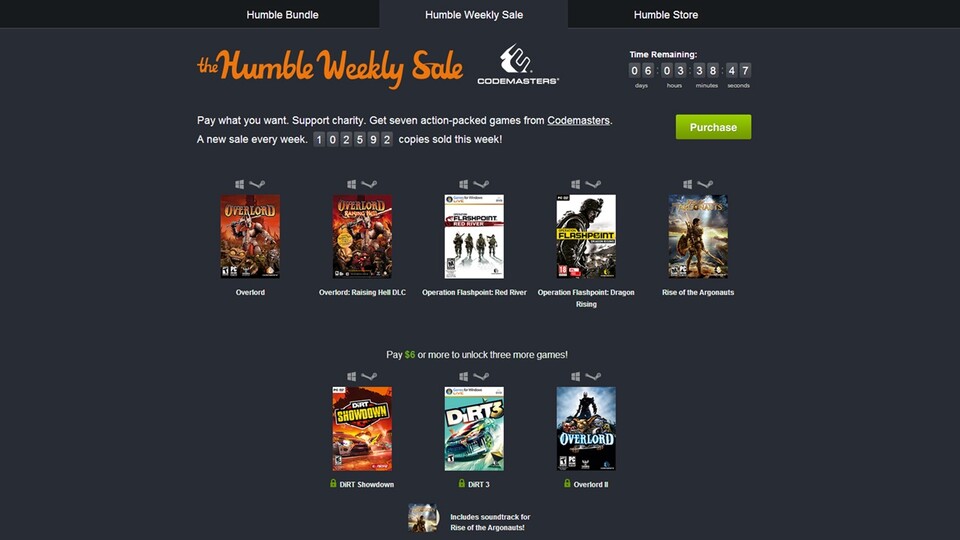Im neuesten Humble Sale gibt es acht Titel des Publisers Codemasters zu einem selbst gewählten Preis.