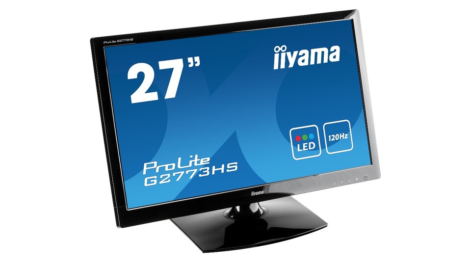 Der Iiyama Prolite G2773HS lässt sich nur neigen, nicht aber in der Höhe verstellen und weder um 90 Grad noch um die eigene Achse drehen.