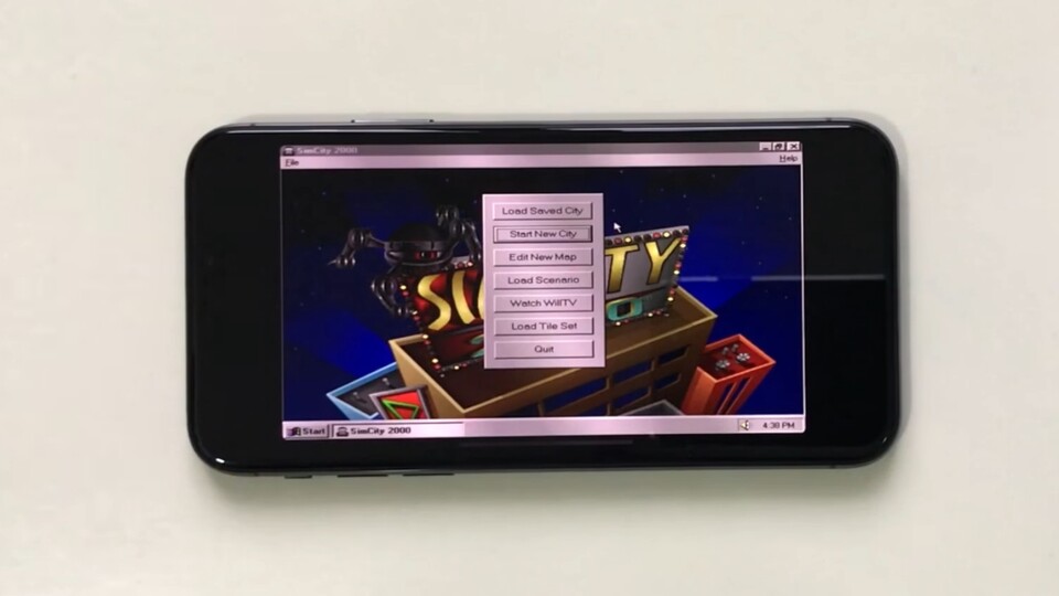 Das iPhone X mit SimCity 2000 per DOS-Emulator. (Screenshot/Hacking Jules)