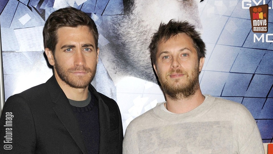 Duncan Jones (rechts) mit Jake Gyllenhaal bei der Premiere seines Films Source Code in Berlin