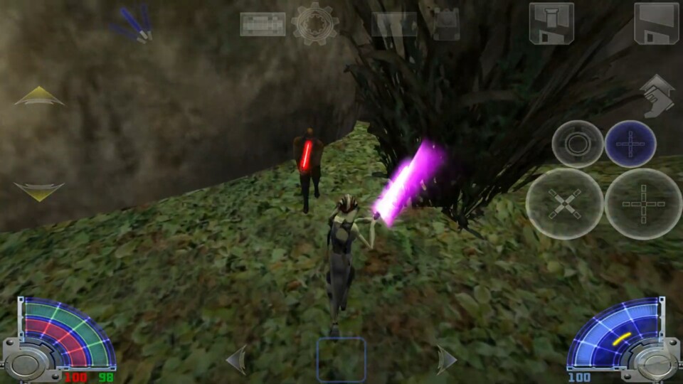 Jedi Knight 3 mit der Touch-Steuerung zu spielen ist eine ganz besondere Herausforderung.