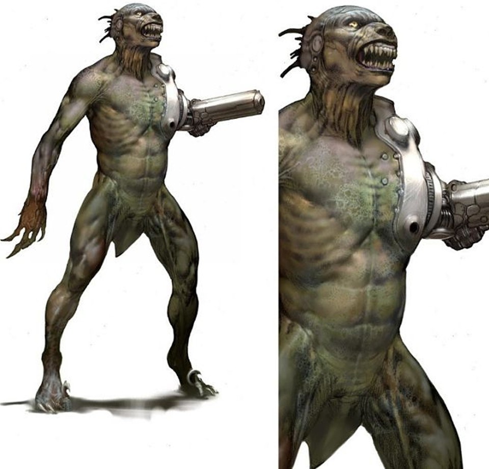Concept-Art von Carlos Huante für Jurassic Park 4: Ein Raptorman.