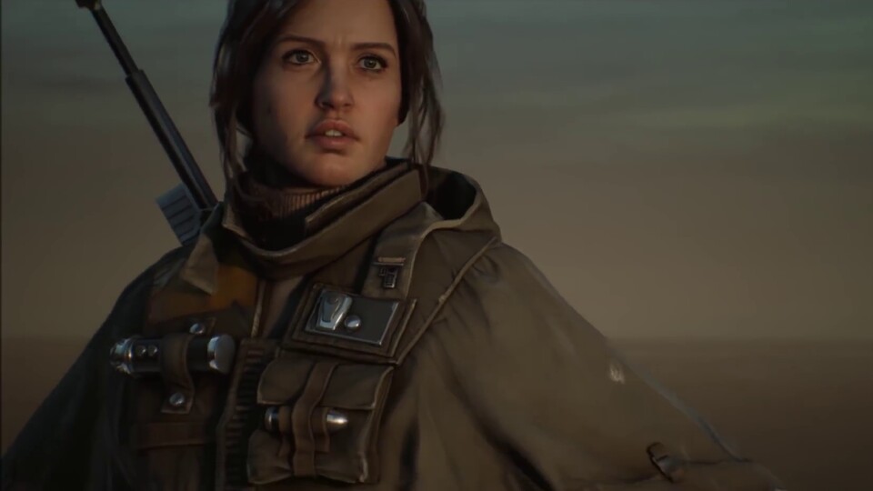 Hierbei handelt es sich nicht etwa um ein Foto der Schauspielerin Felicity Jones, alias Jyn Erso in Star Wars: Rogue One - die Figur wurde vollständig mithilfe der Unreal Engine 4 gerendert.