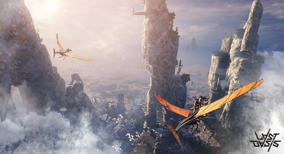 Der Raptor Sky Walker in Last Oasis segelt majestätisch durch die Landschaft und setzt dabei auf ein realistisches Flugmodell.